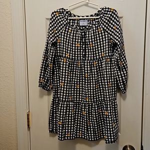 Old Navy Black and White Gingham Ruffled Dress